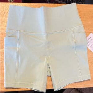 Athleta Women's High-Waisted Bike Shorts - Light Green